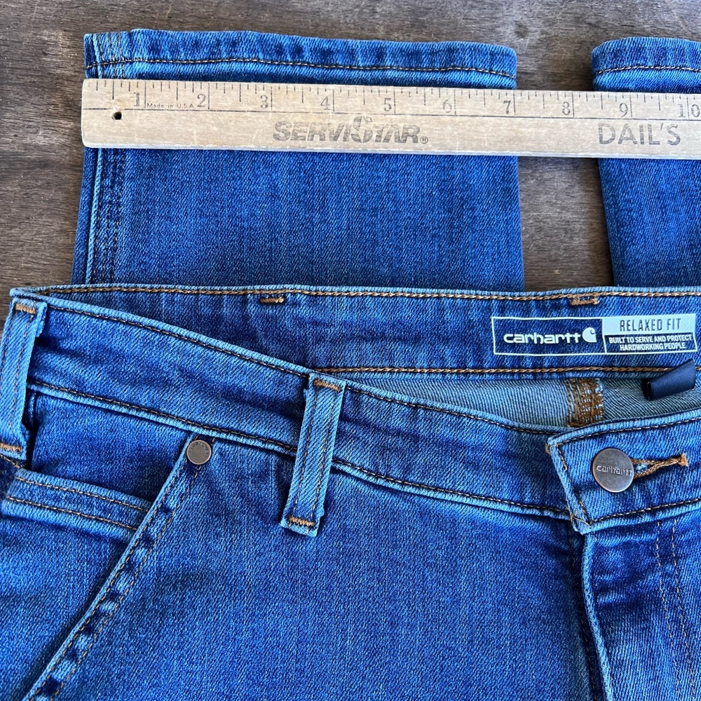 Carhartt Rugged Flex Relaxed Fit Double Front Jean Womens Sz 12S 105110-H97 NWT - Picture 7 of 15